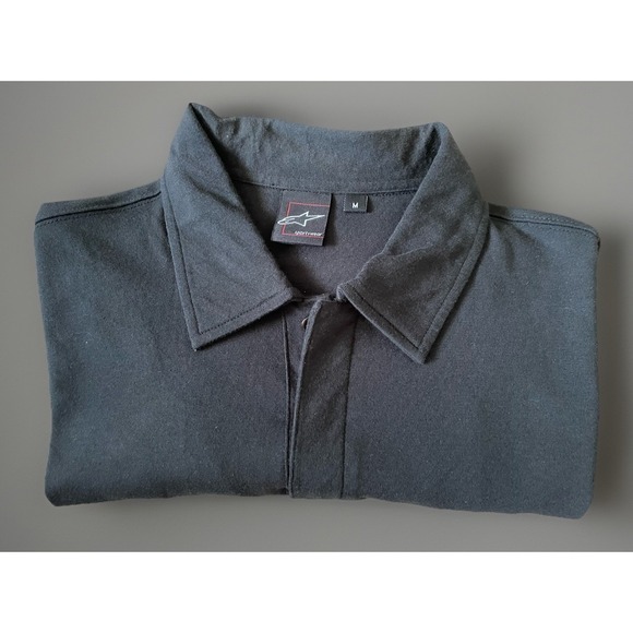 Alpinestars Sportswear RPM Short Sleeve Polo Shirt Black Moto Logo Medium JBHS - Picture 7 of 11